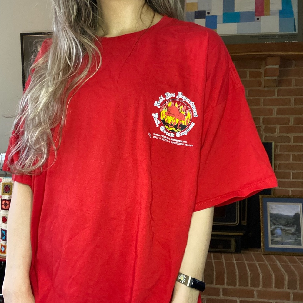 Vintage 1995 Hell Fire Department Grand Cayman Funny Oversized Unisex Tr… - Picture 3 of 16